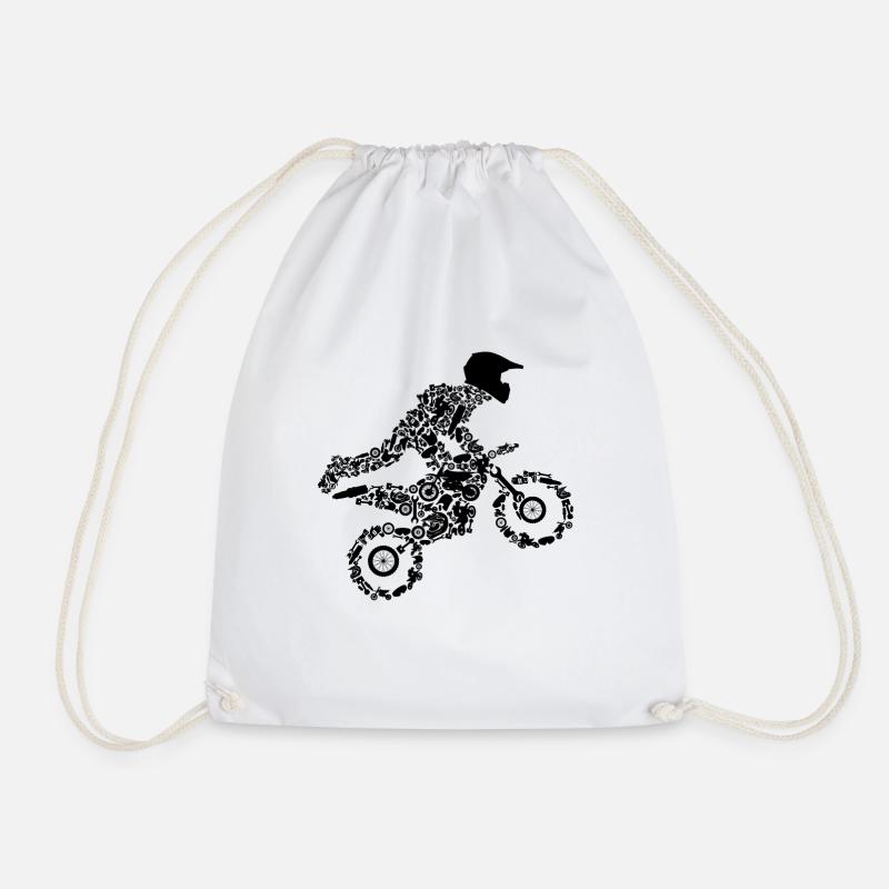 Motocross - Drawstring Bag - white