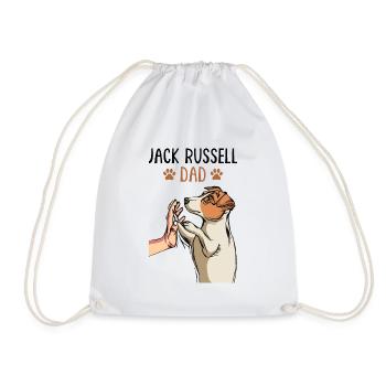 Jack Russell Terrier Dad Dog Holder - Drawstring Bag - white - Front