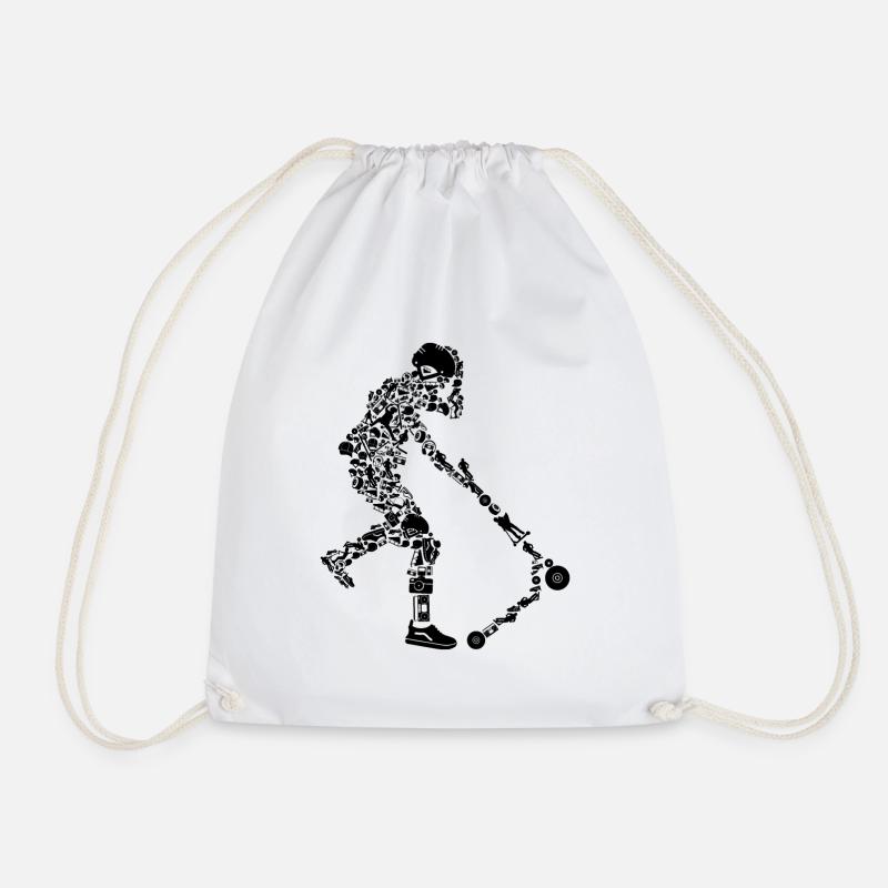 scooter - Drawstring Bag - white