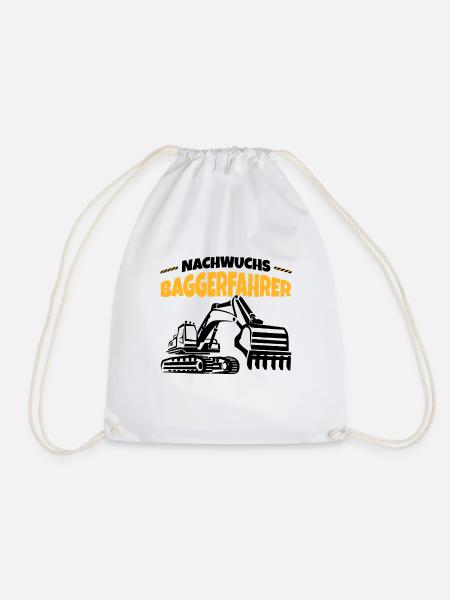 Bagger - Turnbeutel - Weiß