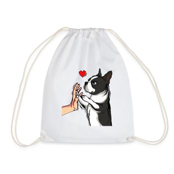 Boston Terrier Dogs Dear Mistress - Drawstring Bag - white - Front
