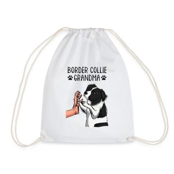 Border Collie Grandma Dog Mistress - Drawstring Bag - white - Front