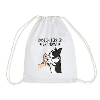 Boston Terrier Grandma Dogs Mistress - Drawstring Bag - white - Front