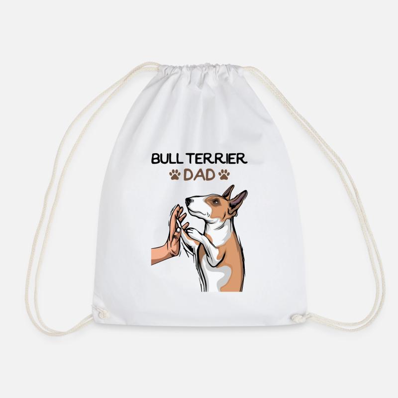 Bullterrier Hunde Papa Dad Herrchen - Turnbeutel - Weiß