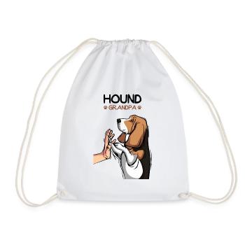 Basset Hound Grandpa Dogs - Drawstring Bag - white - Front