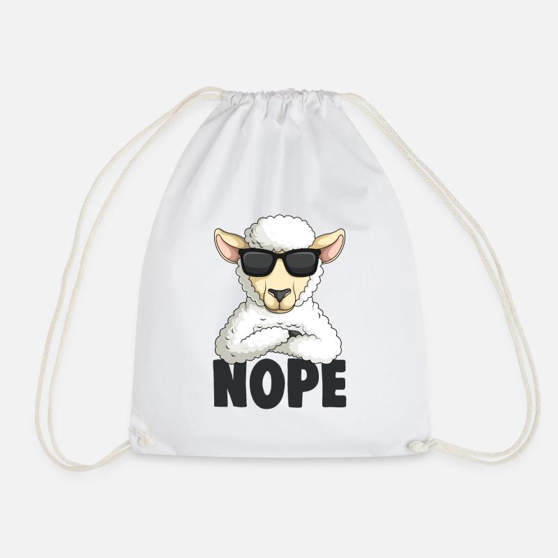sheep - Drawstring Bag - white