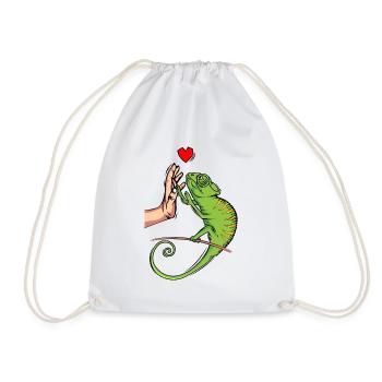 Chameleon Lizard Chameleon Ladies - Drawstring Bag - white - Front