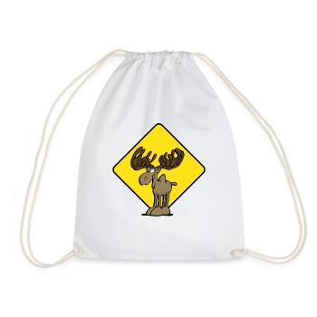 Vorsicht Elch Moose - Turnbeutel - Weiß - Vorne