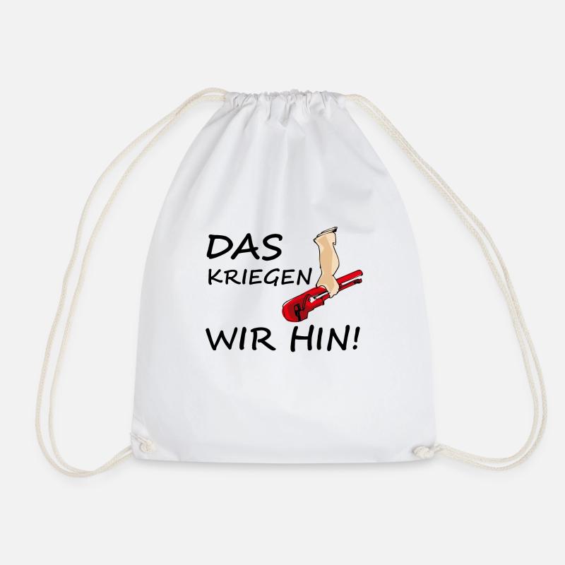Das kriegen wir hin! black - Turnbeutel - Weiß