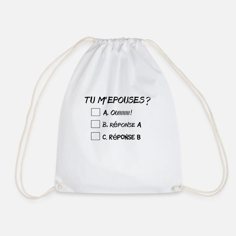 Tu m'épouses? - Turnbeutel - Weiß
