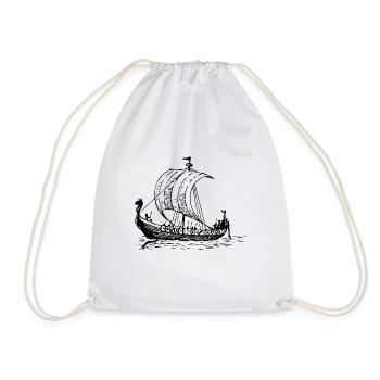 Viking ship - Drawstring Bag - white - Front