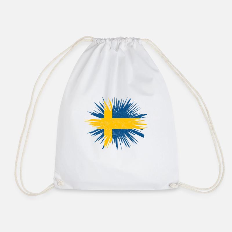 Geschenk Splatter Land Roots Schweden - Turnbeutel - Weiß