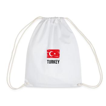 Turkey - "Flag" - Drawstring Bag - white - Front