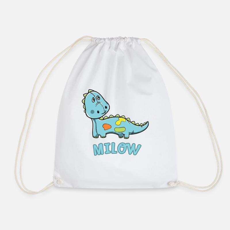 Dinosaurier lustig Kind Milow Geschenk Geburtstag - Turnbeutel - Weiß