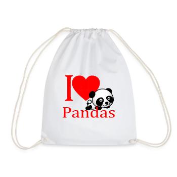 J'adore Panda - Sac de sport léger - blanc - Devant