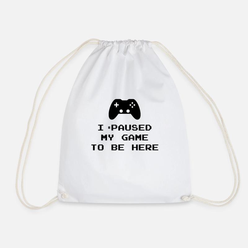 I Paused My Game Gaming Lustig Geschenk Idee - Turnbeutel - Weiß