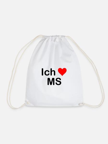 Ich liebe MS - Münster | Heimat | Geschenk - Turnbeutel - Weiß