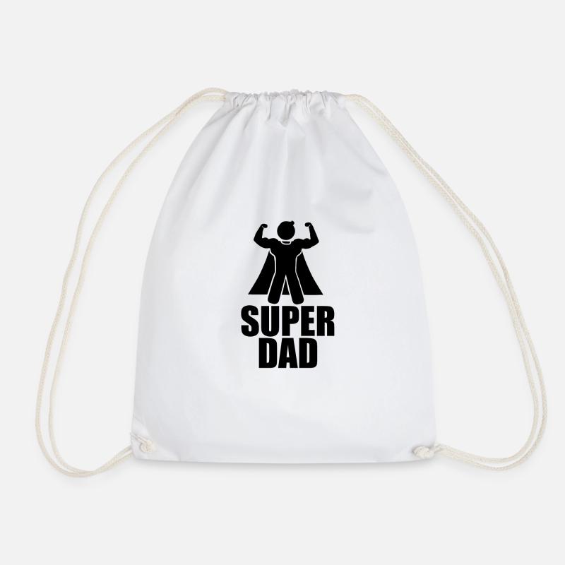 "SUPER DAD" Tshirt - Geschenkidee - Turnbeutel - Weiß