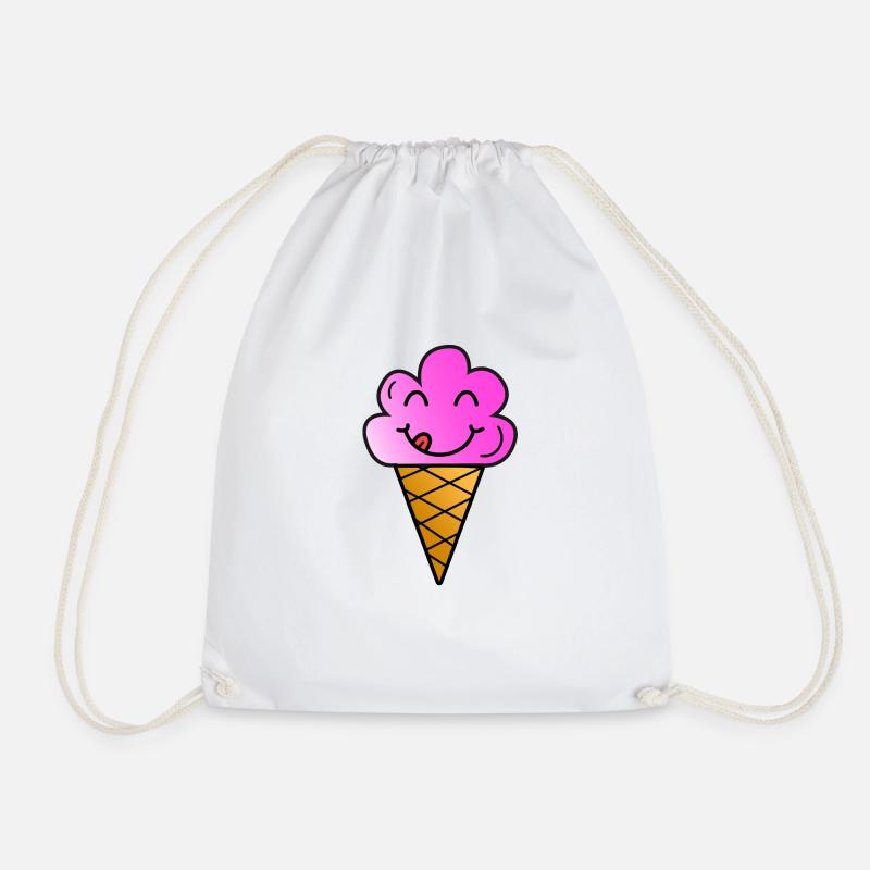 ice cream - Drawstring Bag - white