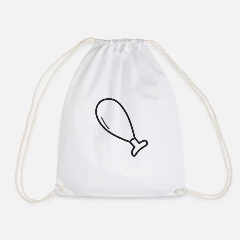 Leg meat chicken gift gift idea chicken - Drawstring Bag - white