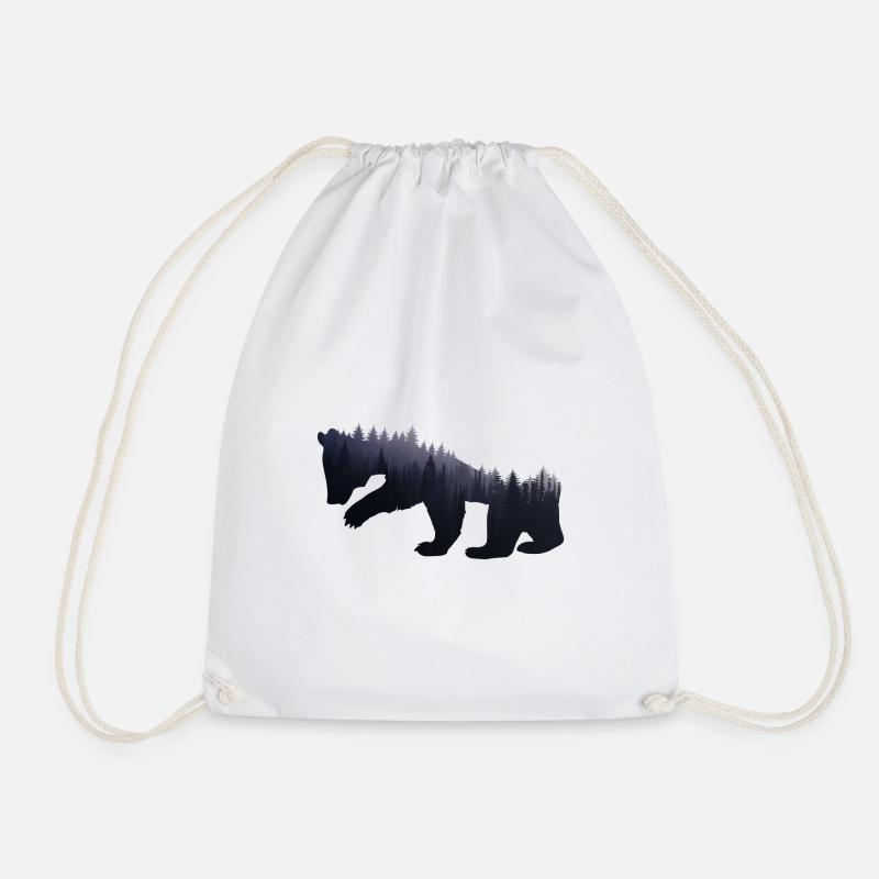 Bär Wald Natur - Geschenk - Turnbeutel - Weiß