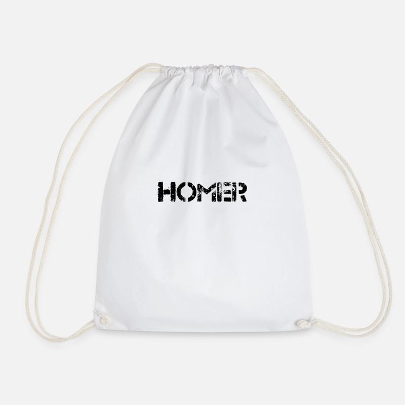 Homer (black) - Drawstring Bag - white