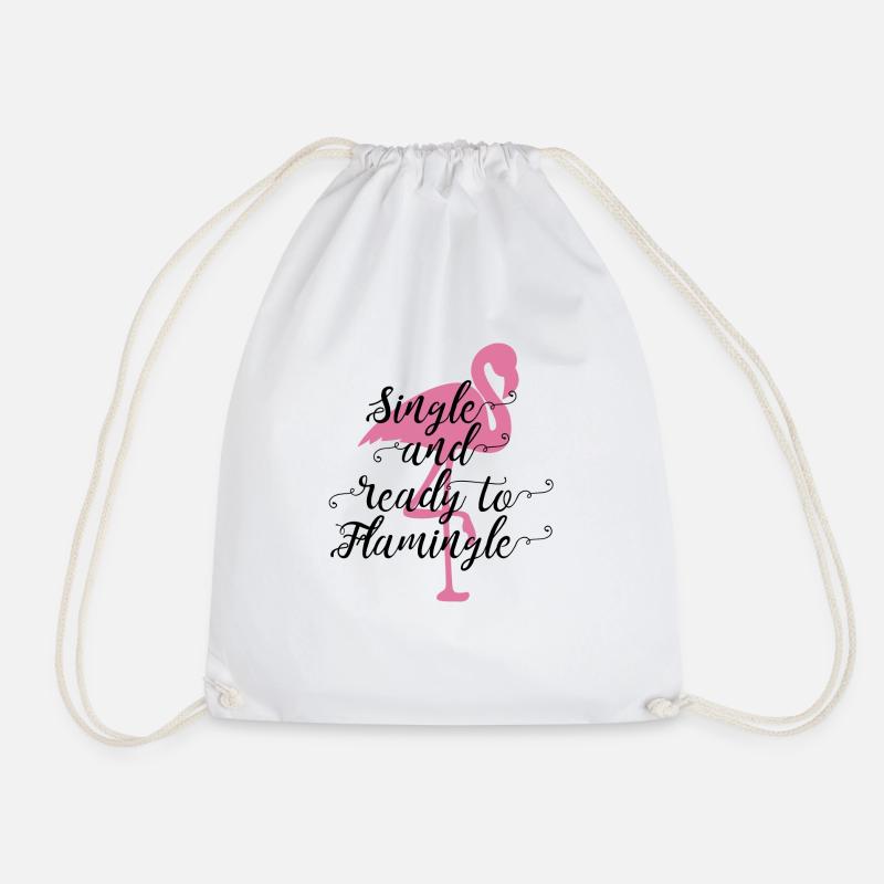 Flamingo Single Geschenk Spruch lustig pink Vogel - Turnbeutel - Weiß