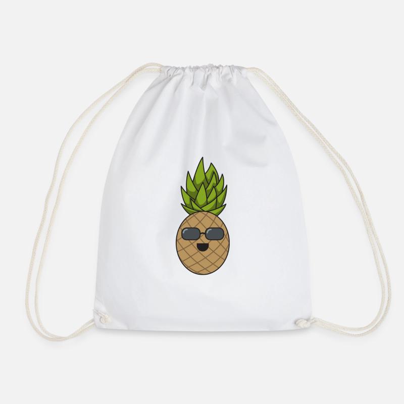 Ananas cool Geschenk Sonnenbrille Sommer Obst - Turnbeutel - Weiß