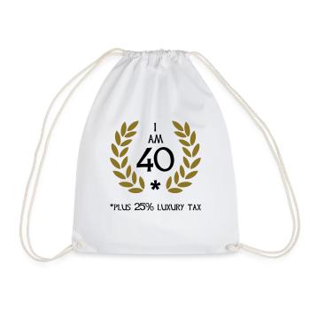 50 - 40 plus tax - Drawstring Bag - white - Front