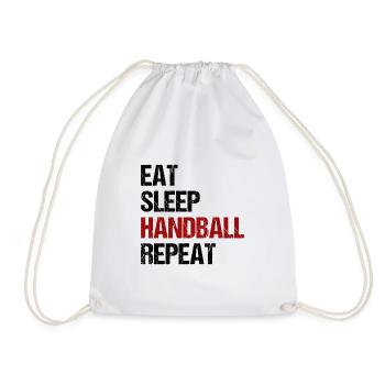 Eat Sleep Handball Repeat Sport Game Gift - Drawstring Bag - white - Front