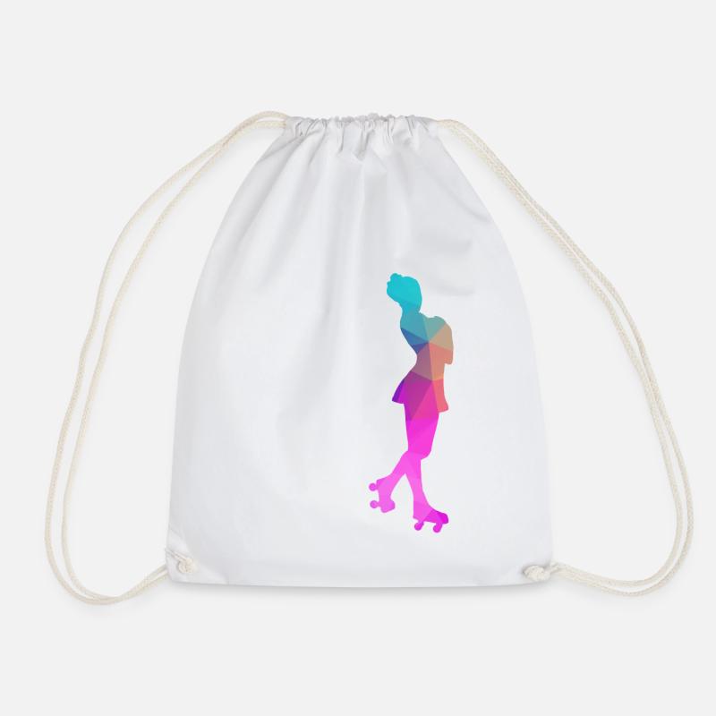 Rollkunstlauf Rollschuh Pirouette Polygon Geschenk - Turnbeutel - Weiß