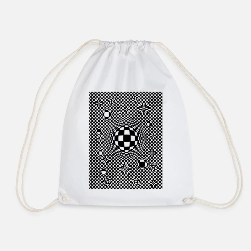 abstract - Drawstring Bag - white