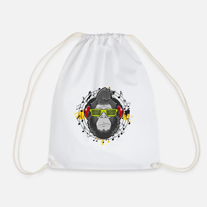 cool music - Drawstring Bag - white