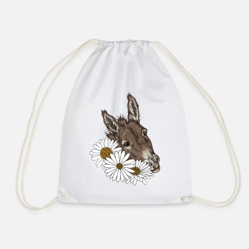 DONKEY HEAD - Drawstring Bag - white