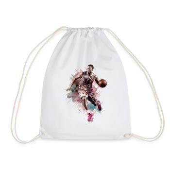 Basketball Basketball Player Sport Splash Colorful - Drawstring Bag - white - Front