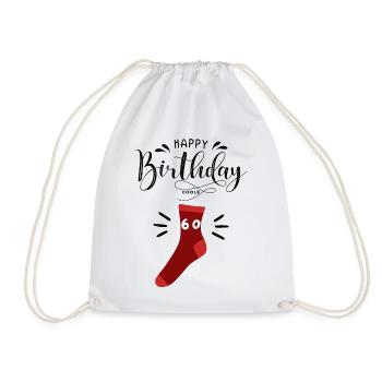 Happy Birthday Cool Sock - 60e anniversaire - Sac de sport léger - blanc - Devant