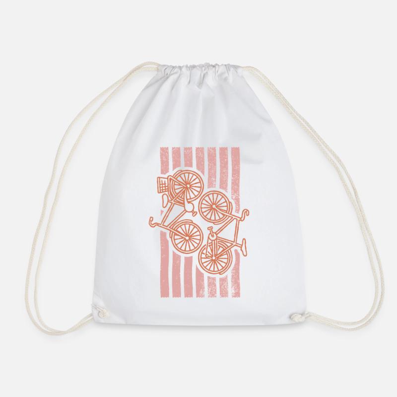 Visual Cycling Summer Trend Blassrosa Minimalistisch - Turnbeutel - Weiß