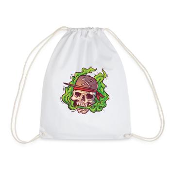 VAPE Totenkopf mit Kappe - Turnbeutel - Weiß - Vorne