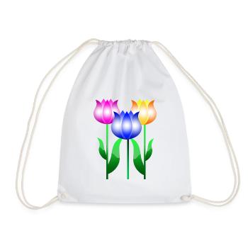 Fleurs de tulipes - Sac de sport léger - blanc - Devant