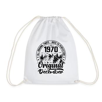 1970 Dezember Original 54 Jahre Jubiläumsgeschenk - Turnbeutel - Weiß - Vorne