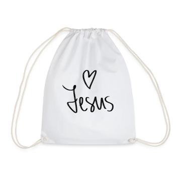 Jesus Heart - Drawstring Bag - white - Front