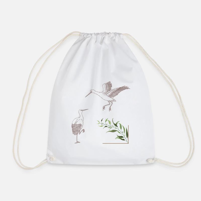 Storks - Drawstring Bag - white