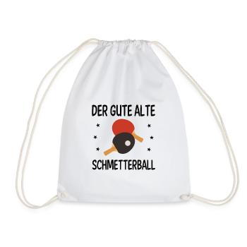 Der gute alte Schmetterball - Tischtennis Geschenk - Turnbeutel - Weiß - Vorne