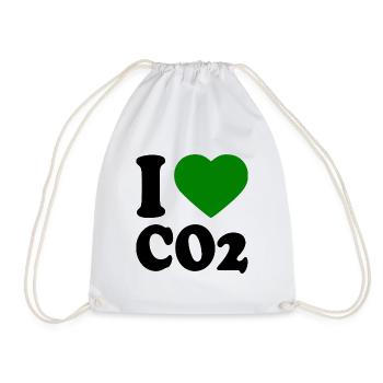 I love co2 - Drawstring Bag - white - Front