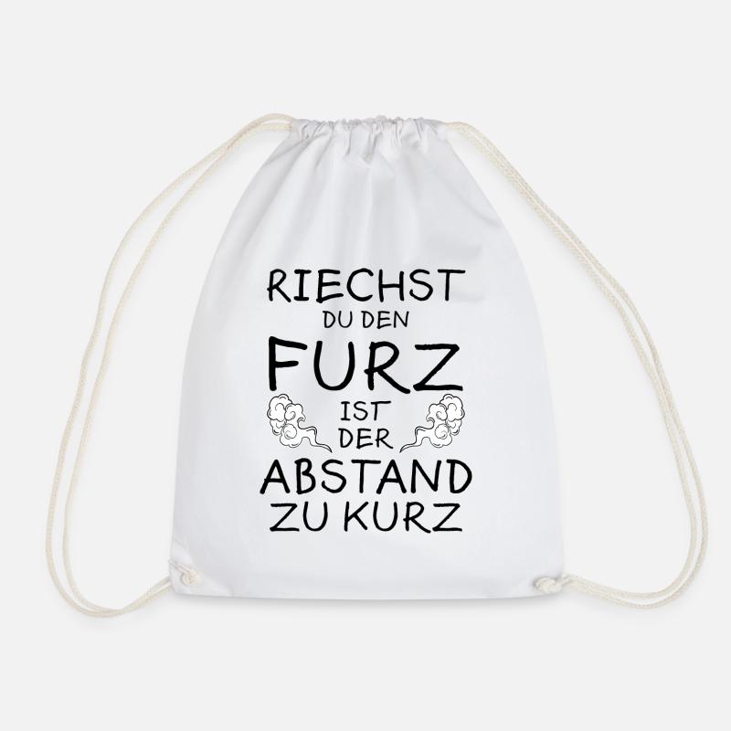 Riechen Furz Abstand Lustiger Spruch Pups Geschenk - Turnbeutel - Weiß
