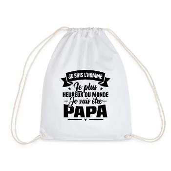 Je vais être papa, Cadeau futur papa - Sac de sport léger - blanc - Devant