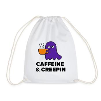 Kaffeegeist: Caffein & Creepin - Turnbeutel - Weiß - Vorne