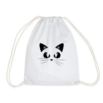 BLACK ANGRY CAT 2 - ANGRY CAT BLACK 2 - Drawstring Bag - white - Front