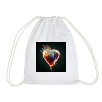 Herz Love Abstract Collection 16 - Turnbeutel - Weiß - Vorne