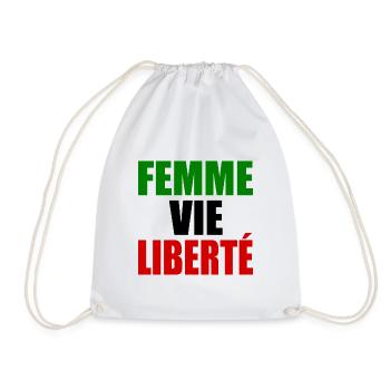 Femme vie liberté iran - Sac de sport léger - blanc - Devant